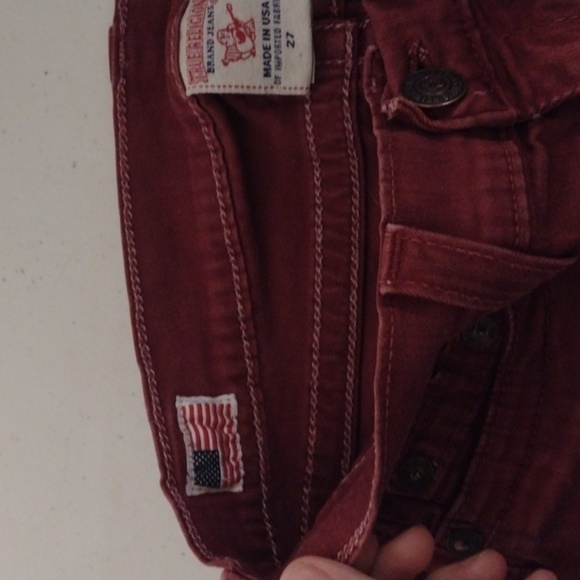 TRUE Religion Brand Jeans Red skinny jeans size 27 - Picture 6 of 16